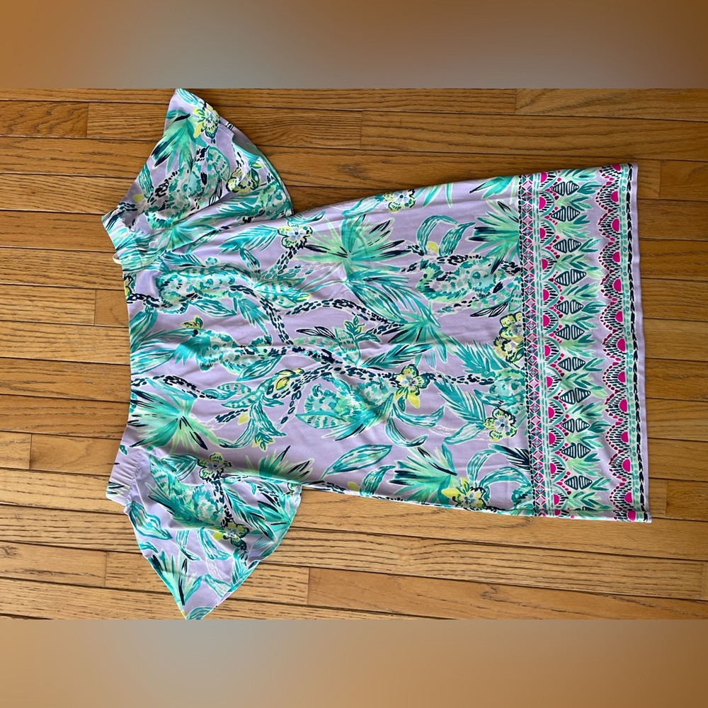 Lilly Pulitzer Fawcett Dress a small lilac verbena impassible off the shoulder